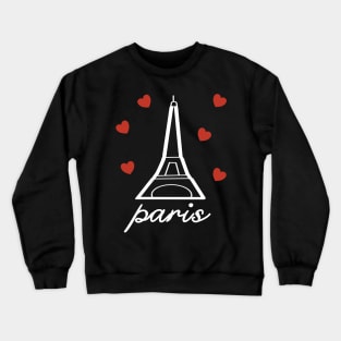 Eiffel Tower Paris with heart love summer travel vintage Crewneck Sweatshirt